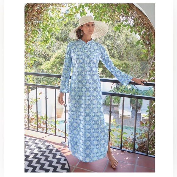 Solumbra by Sun Precautions Peri Blue Tile Kaftan - Picture 1 of 9